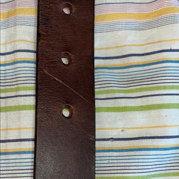 Brown Leather Geometric‎ Southwestern Beaded  Belt M - Picture 9 of 11